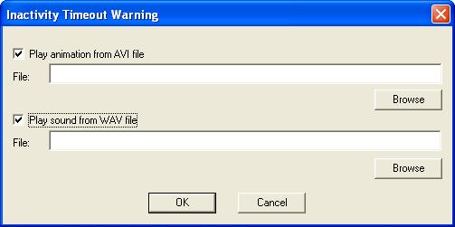 6 Browse to select.avi or.wav files. 7 Click OK. The warning message can accommodate.avi files that display images of any size.