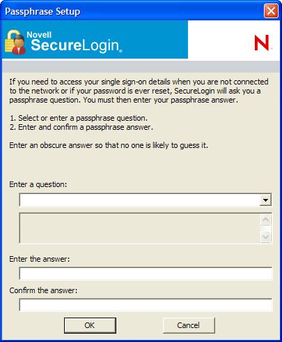 Figure 4-1 Passphrase Setup Dialog Box Passphrase Authentication Passphrases are used to authenticate when: A user is working either remotely or offline in an edirectory or non-microsoft Active