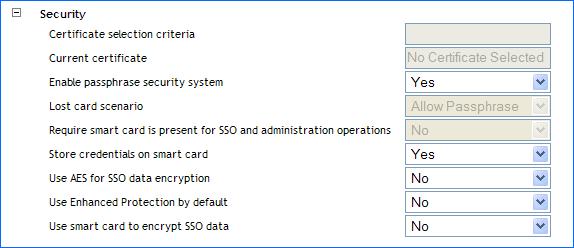 4 Click Apply. 5 Click OK. The following sections explain the various security preferences: Section 8.3.1, Requiring a Smart Card for SSO and Administration Operations, on page 87 Section 8.3.2, Storing User Credentials on Smart Card, on page 89 Section 8.