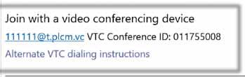Enable VTC Interop Services Standard Skype or Teams Meeting created in Outlook Meeting invitation is sent out with the details