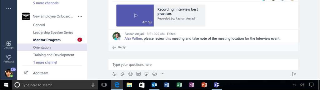 Communicate through chat, meetings and calls Communicate without effort and keep your team in the know Threaded, persistent and contextual chat Private chats