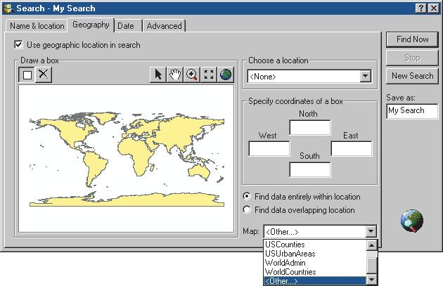 Using your own data as a map 1. Click the Map dropdown arrow and click <Other...>. 2. Navigate to and click the appropriate data source. Click Add.