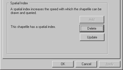 4 5 Updating a spatial index 1. Click the shapefile to which you want to add a spatial index. 2.