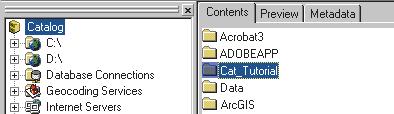 2. Scroll to the top of the Catalog tree. 3. Drag the Cat_Tutorial folder from the Contents tab and drop it on the Catalog at the top of the Catalog tree.