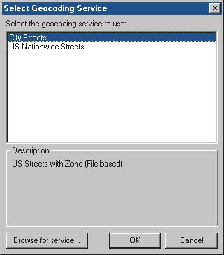 geodatabase. However, before you can geocode a table of addresses, you must create a geocoding service, and you must prepare your table to be geocoded.
