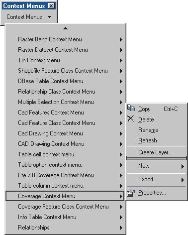 Adding a command to a context menu 1. Click the Tools menu and click Customize. 2. Click the Toolbars tab. 3. Check the Context Menus toolbar. 4. Click Context Menus on the toolbar.