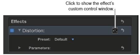 c. Select effect parameters and adjust their settings as needed. d. To return the effect s values to their default settings, you can click the effect s Reset button. 2.