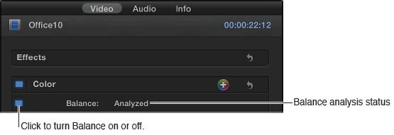 6.1 Auto analyze a clip for color balance and auto correct color You can analyze color balance during file import.