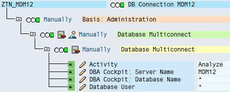 Picture 69: Connection details in transaction DBACOCKPIT Maybe there is already a DBCON entry present for the purpose of remote database diagnostics or administration.