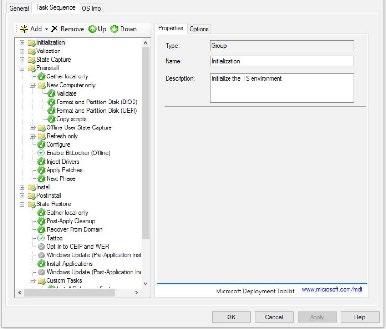 Select the Task Sequence tab Expand the Preinstall folder, and select the