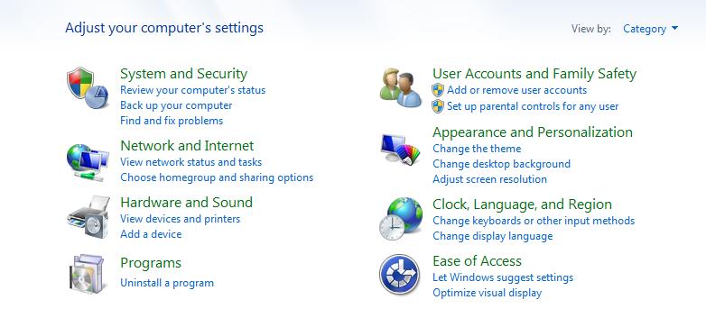 (Example: Windows 7) Step 1 Click and choose Control Panel.