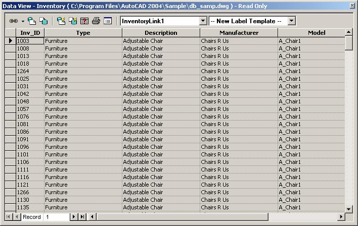 7 Connecting database to AutoCAD drawing Data View window View database View objects View records AutoView Edit database In place