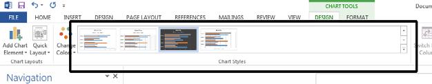 WORD 2013 FOUNDATION Page 132 Click on the Bar chart type and click on the OK button.