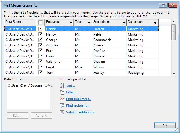 WORD 2013 FOUNDATION Page 151 Click on the OK button which will display