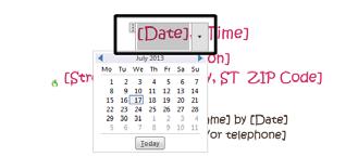 If you look carefully there is a drop-down to the right of this area and if you click on this a calendar will be