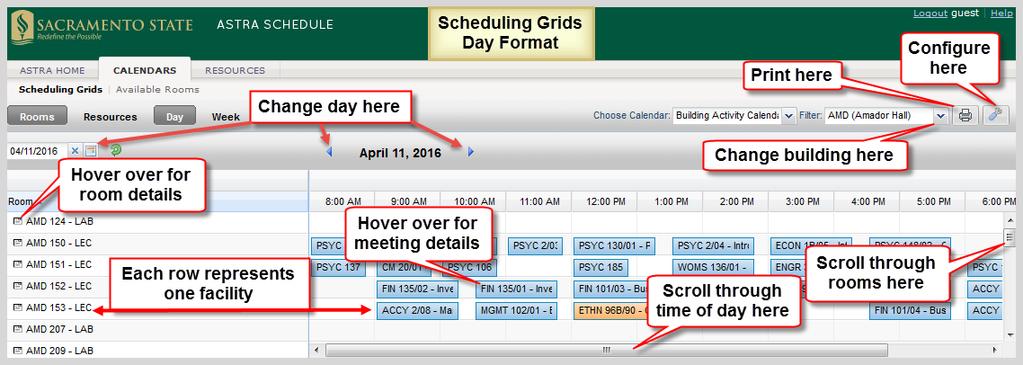 4.2 Select Calendar Format and Settings The calendar grids can be displayed in day or week format.