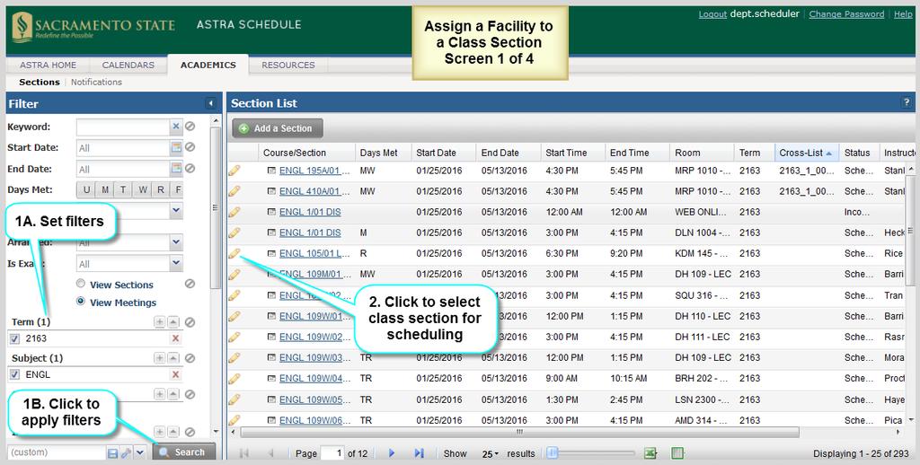 To change a facility assignment, follow the same steps used to assign a facility.