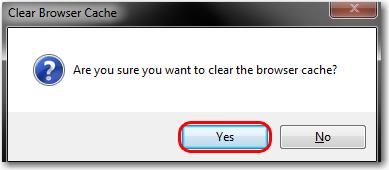 Click Yes to confirm the clearing of the