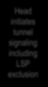 Signaling Diverse Path Setup Head initiates tunnel signaling including LSP exclusion UNI-C 1 UNI PATH (upstream label