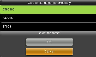 3 COMMUNICATION After you swipe the multiple card all the card with different Wiegand formats will be displayed as above.