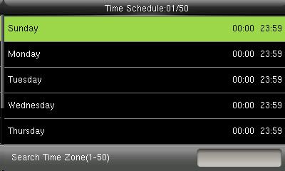 Press / to select a time option and press / to set time.