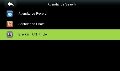 34 56 78 9 ATTENDANCE DATA COMMUNICATION ACCESS USB PERSONALIZE MANAGEMENT SYSTEM MANAGER CONTROL SEARCH Enter the User ID of the user you wish to see the attendance photo.