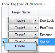 6 Tags can be removed by selecting the rows in the left margin, and right-clicking to display the DELETE option.