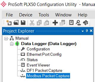 5.4. MODBUS PACKET CAPTURE The PLX51-DL provides the capability to capture the Modbus traffic for