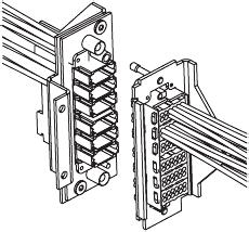 WIRING AND TERMINATION The vertical wireway design features a rectangular twist knockout and two round