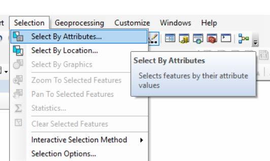 Mapping Tabular Data Select a Subset by Attributes [1] Click the Select icon. Practice click-selecting on the Australian points. Shift-click will allow you to select several points.