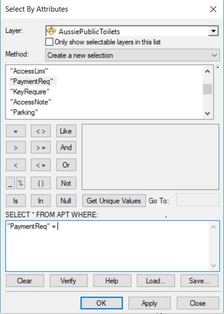 At any time, you can return to a regular cursor by clicking on the black arrow. [2] From the Selection menu at the top, choose Select by Attribute.
