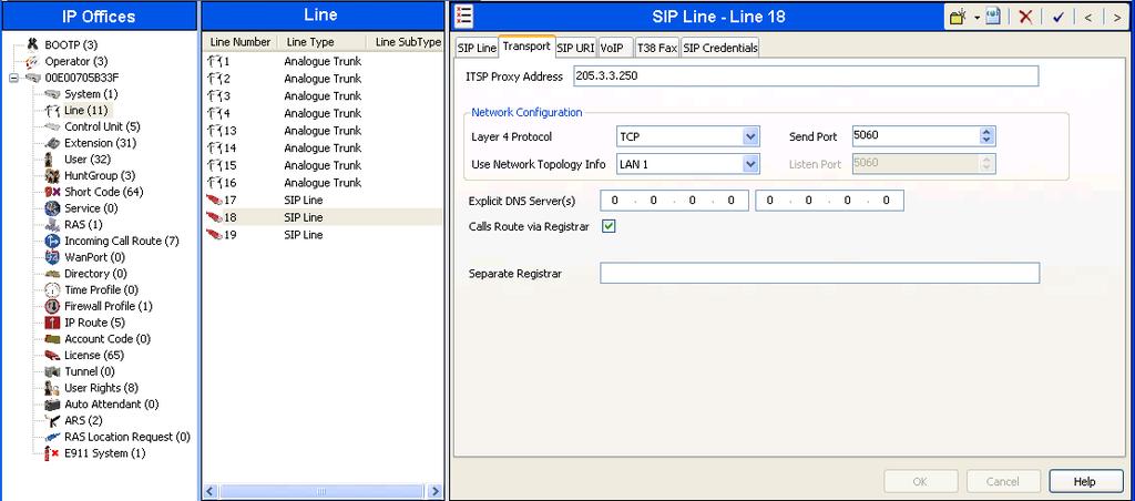 5.7.2. SIP Line - Transport Tab Select the Transport tab. This tab was first introduced in Release 6.1. Some information configured in this tab had been under the SIP Line tab in Release 6.0.