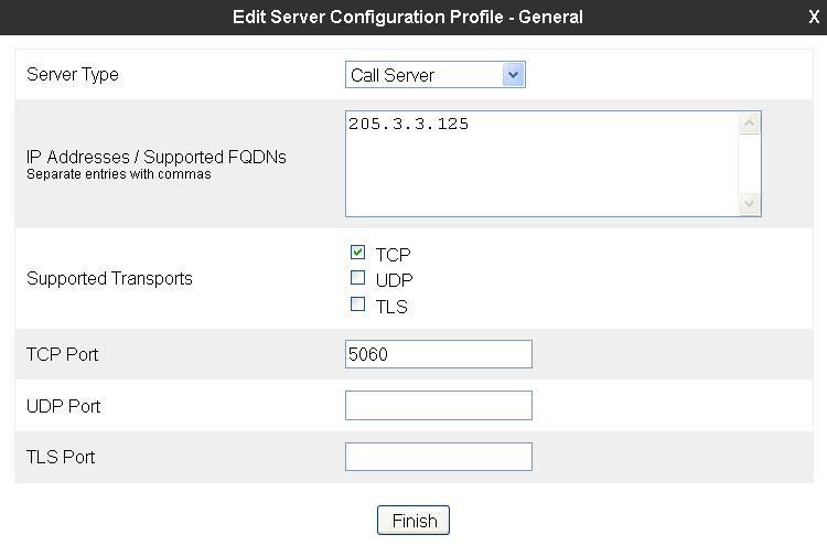6.5. Global Profiles Server Configuration In the compliance test, the Sotel Systems SIP trunk network-edge SBC is connected as the Trunk Server and IP Office is connected as the Call Server.