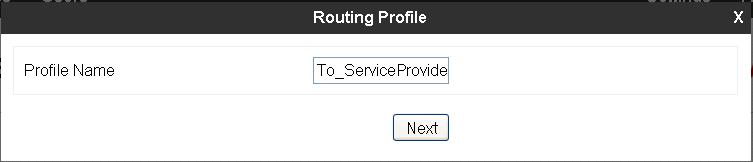 Once configuration is completed, the Routing Profile for To_Avaya will appear as follows: 6.6.2.