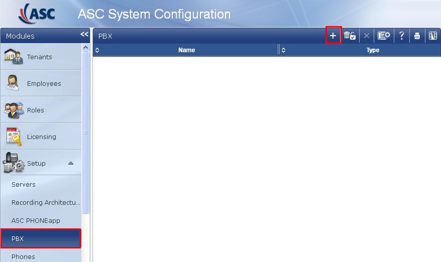 7.3. Add PBX Navigate to Setup PBX in the left window and