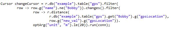 A Java Example Uses both changefeeds and GPS coordinates