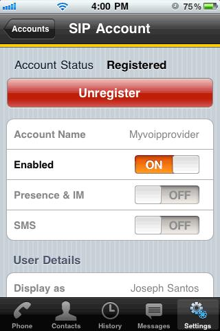 up MobileVoice as a phone first (see Setting up ), then follow the steps below. Tap Settings > Preferences.