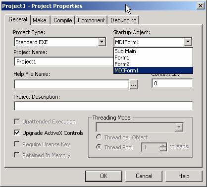 (9) Save your project. Table 1. Property settings of forms.