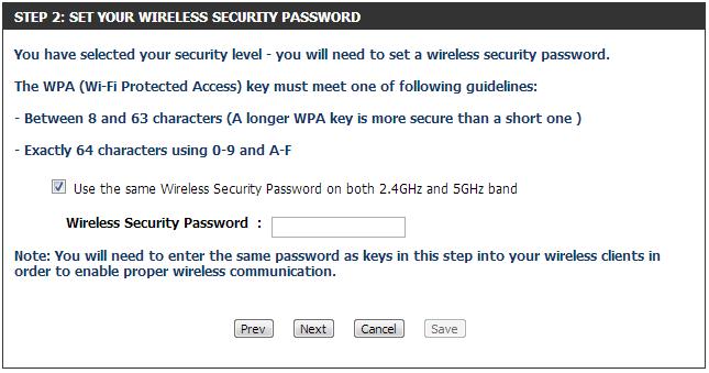 Section 4 - Security If you selected Automatically, the summary window will display your settings. Write down the security key and enter this on your wireless clients.