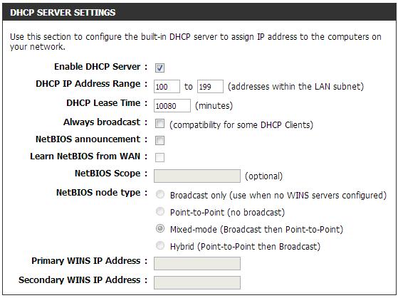 DHCP Server Settings DHCP stands for Dynamic Host Control Protocol. The DIR-850L has a built-in DHCP server.