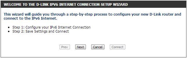 Click the IPv6 Internet Connection Setup Wizard button and the router will guide you through a few simple