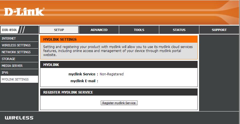 mydlink Settings The DIR-850L features a cloud service that pushes information such as firmware upgrade notifications, user activity, and intrusion alerts to the mydlink app on Android and Apple