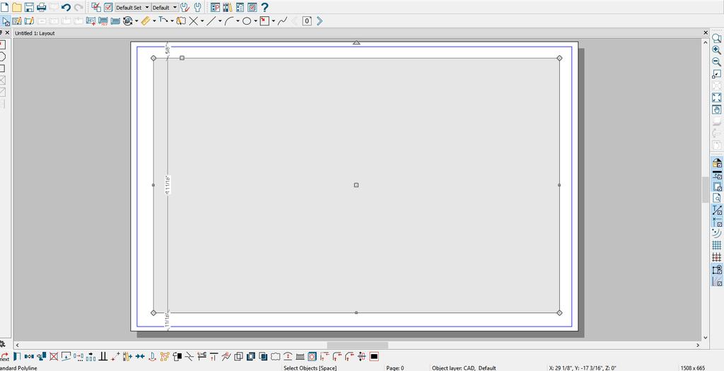 13. Using the Select Object tool (standard pointer cursor), click on any of the lines of the rectangle to make the object