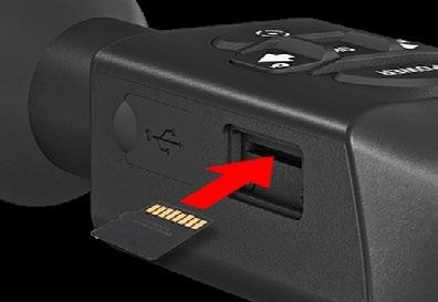 You will find it under the rubber cap on the right side of the device (caps are marked with appropriate icon). We have included a USB (type C) charging cable with your scope.