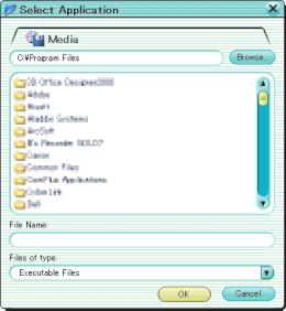 Selecting an application to play back MPEG4 movies You can select the application you want to use to play back an MPEG4 file. MPEG4 files are shown as icons in the album window.
