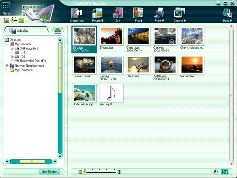 Creating a Folder When the album window is showing the folder tree, you can view images within the folders.