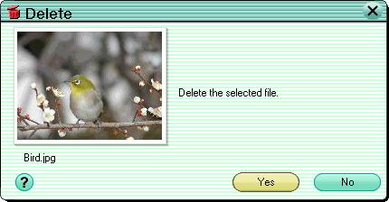 3 When a single file is selected Click the [Yes] button. When multiple files are selected Click the [Yes All] button to delete all selected files.