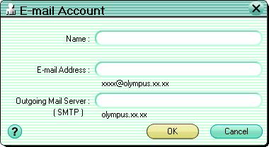 Setting up an e-mail account Enter the e-mail address and other information identifying the user. Use the following procedure to set up an e-mail account.