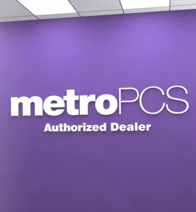 MetroPCS Wall Letterset Individual letterset for high-end presentation 2 Sizes available 72 wide x