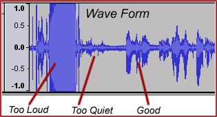 7. Finally, when recording, make sure your guest s audio level in AUDACITY is averaging around level -15.